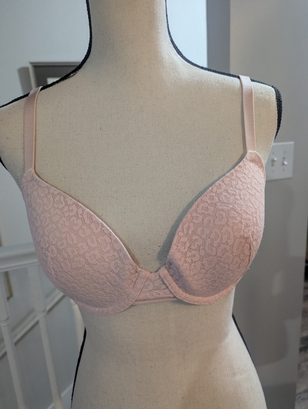 Women's Light Pink Lace  Bra